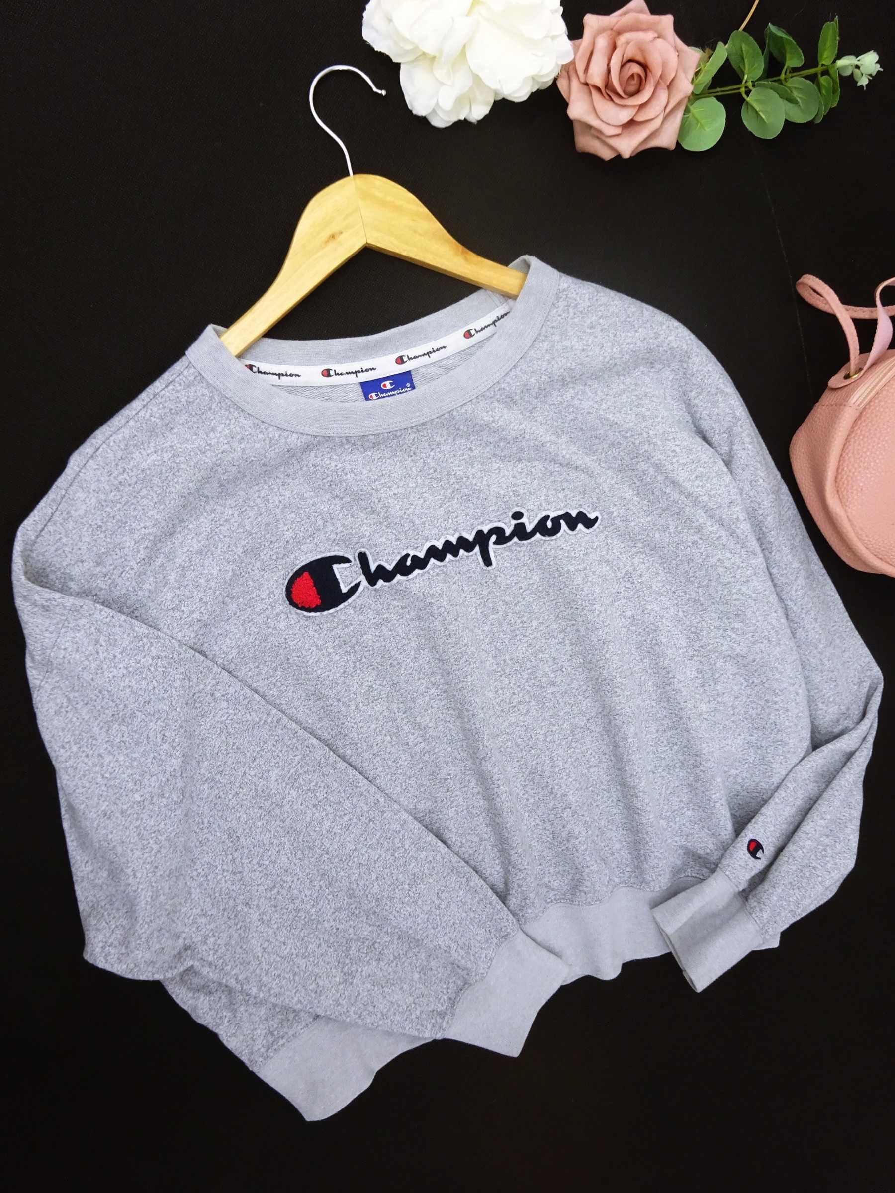 BZ84 Dresowa bluza damska Champion oversize szara luźna M 38