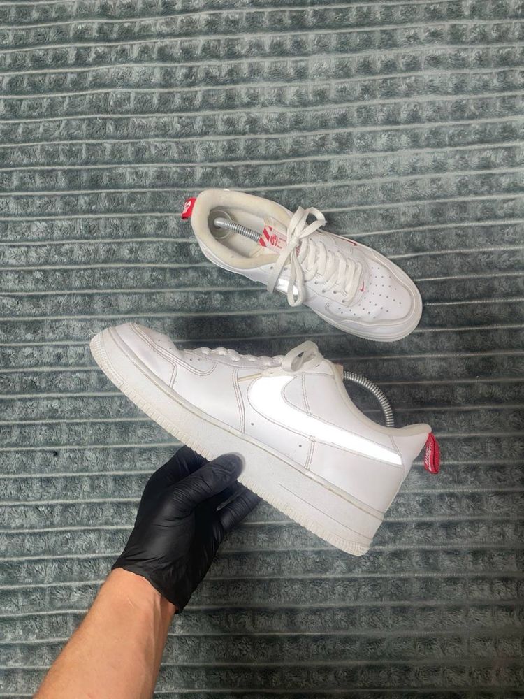 Чоловічі кросівки Nike Air Force 1 Low Reflective White Red / форси