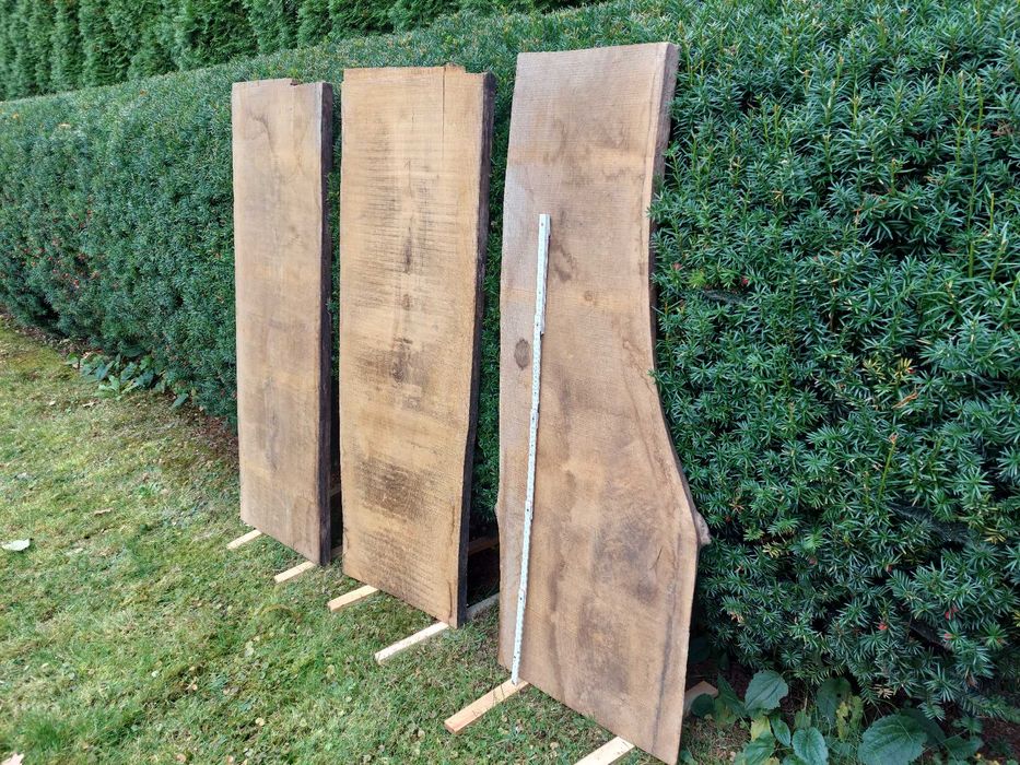 3 Deski Dębowe Szerokie Grubość 36 mm Suche Cena za Całość