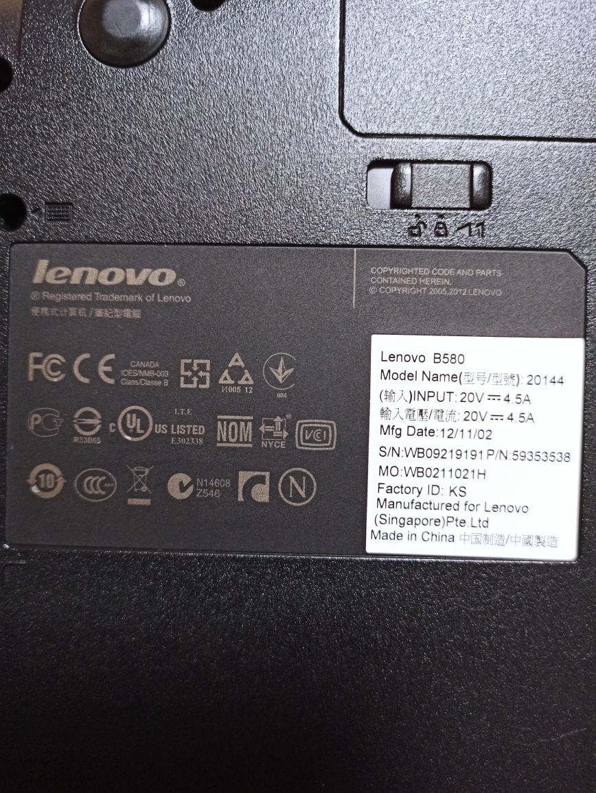 Ноутбук Lenovo B580