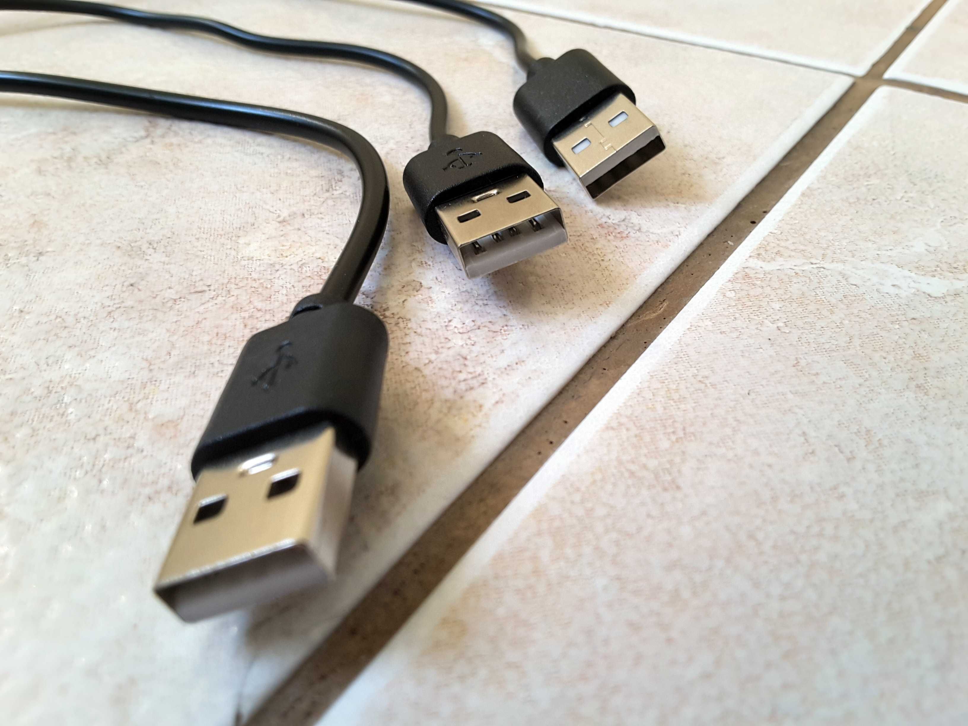 Kable micro USB  czarne  30 cm długości     3 szt
