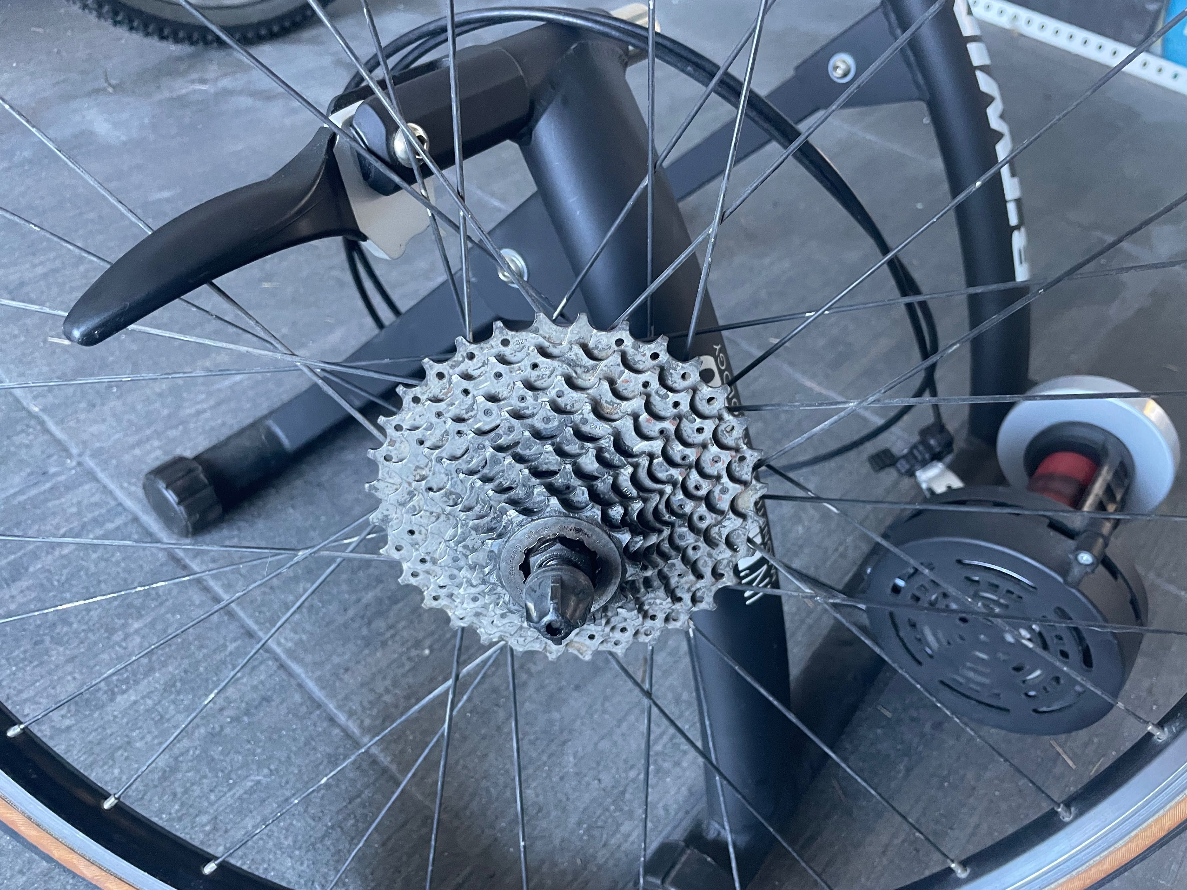 Peças de bicicleta, rolo de treino