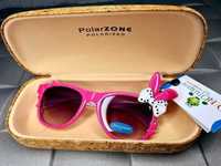 Różowe okulary dziecięce przeciwsłoneczne nowe kokardka