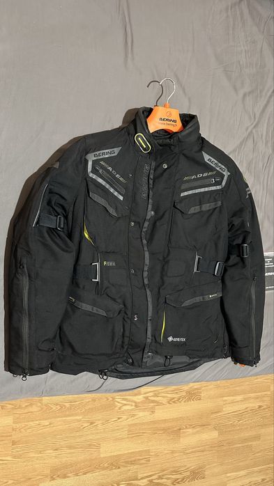 Casaco Bering Minsk GTX Black/Yellow + Capacete Spring + Capa de chuva