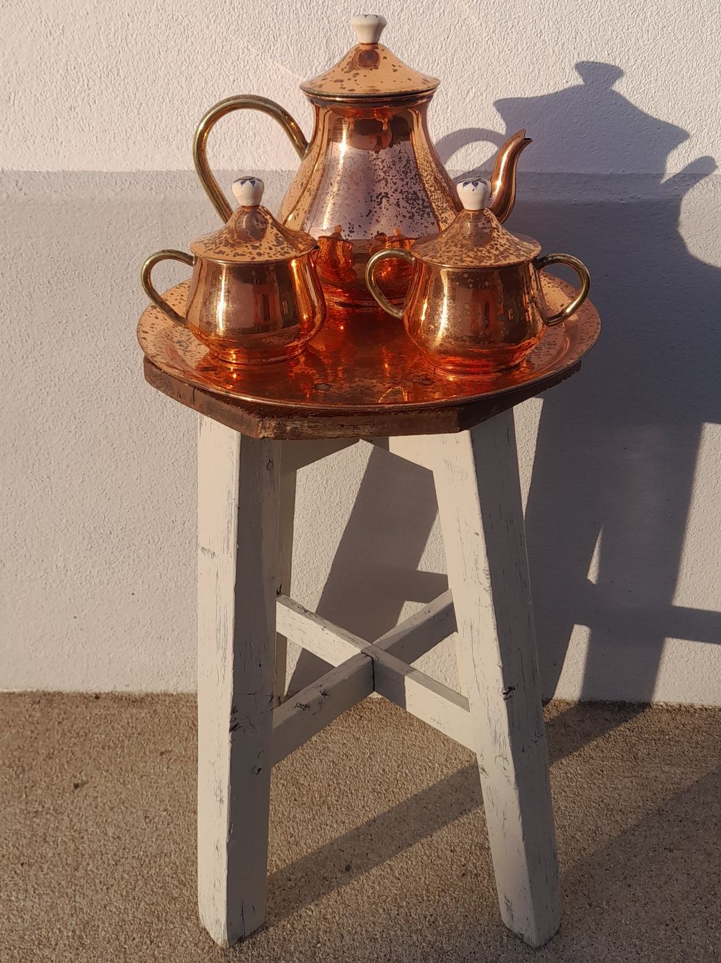 Conjunto cafe em cobre