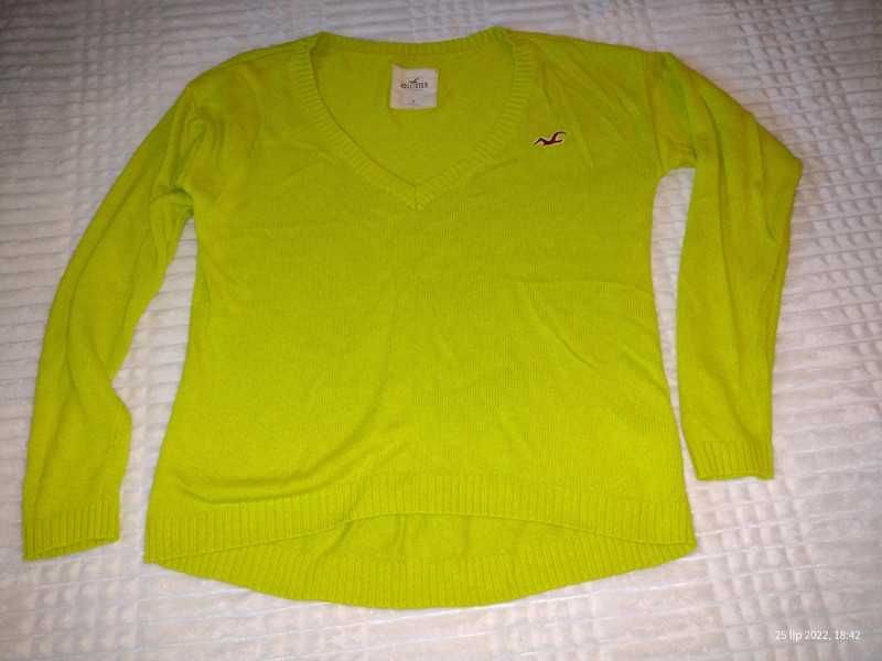 Hollister sweterek neon limonka 36