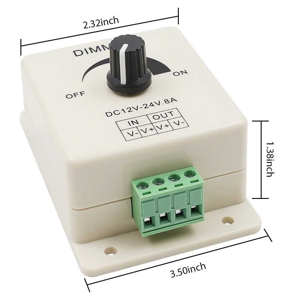 Controlador LED Dimmer 12V 8A Ajustável