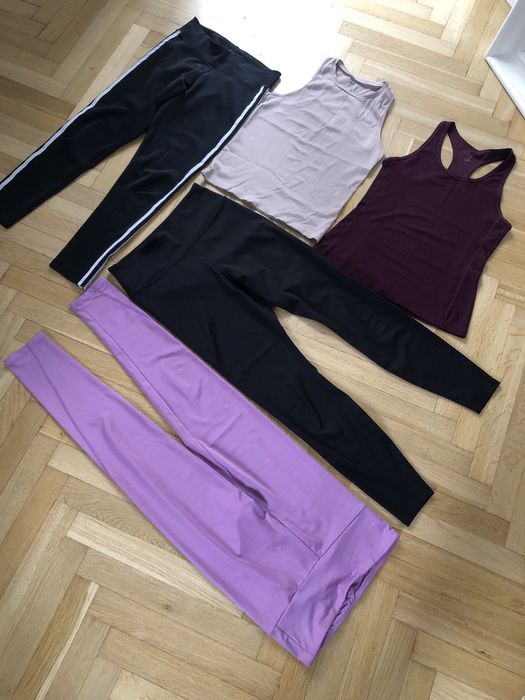 Zestaw-Legginsy i bluzki sportowe H&M, Adidas, Sinsay