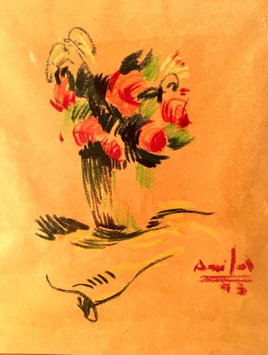 ANÍBAL ALCINO - pastel sobre papel  - datado e assinado - 28x32 cm/s