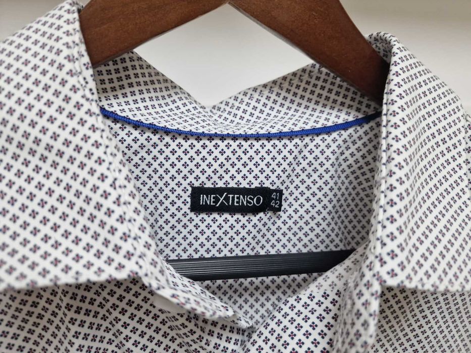 Biała koszula z długim rękawem roz M. koł.42