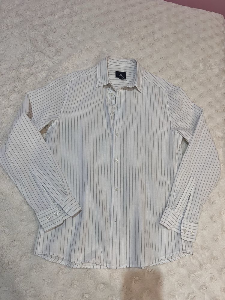 Nowa casualowa koszula męska w paski r. S H&M regular fit