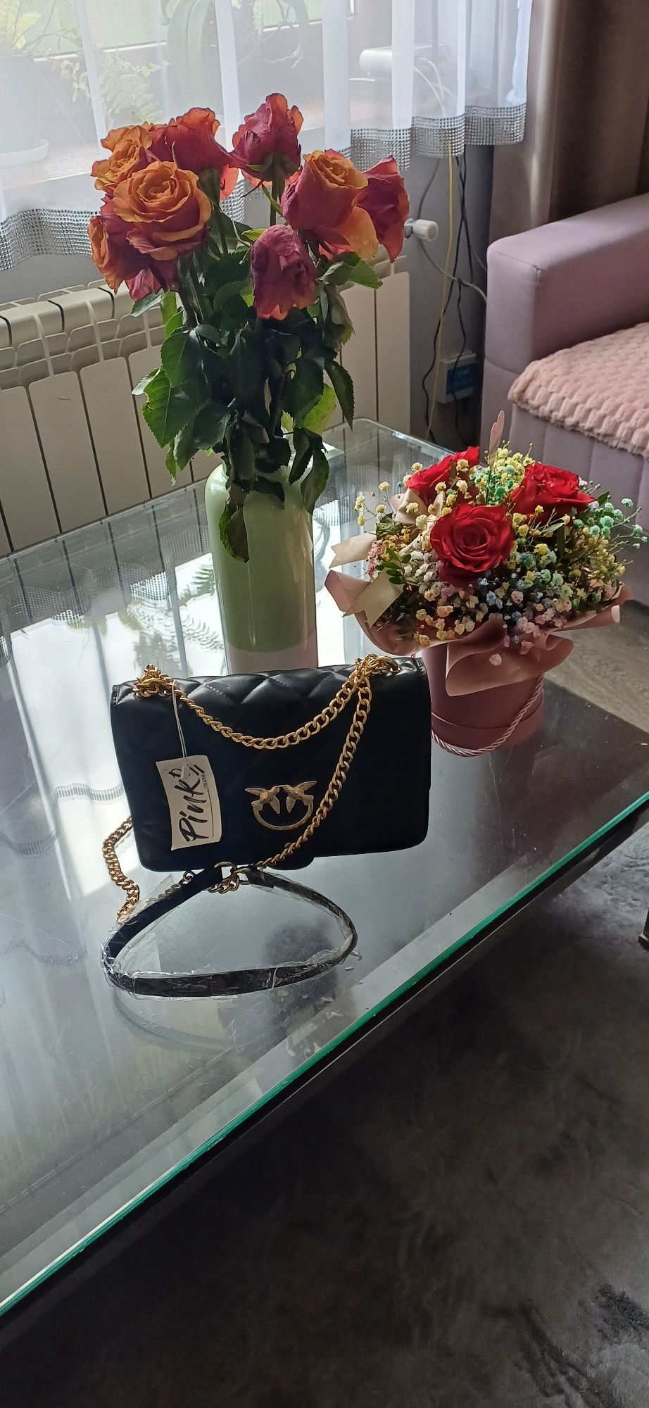 Torebka elegancka na łańcuszku kolor czarny