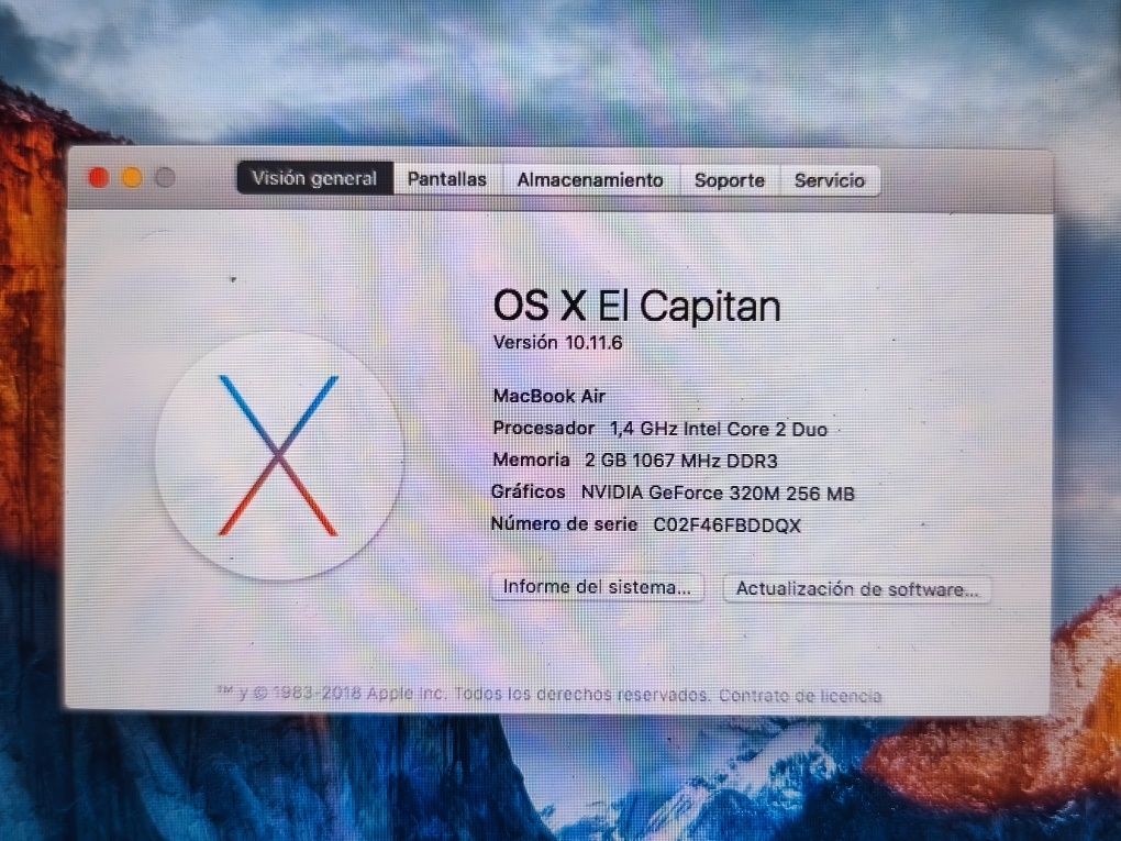 Macbook Air 3.1 - 2gb RAM - 32gb ROM - 11,6 pol