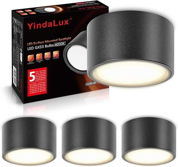 Zestaw 4 lamp LED 220-240V średnica 95x55mm neutralna biel 4000K 660lm