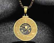 Colar pingente cruz Ankh Olho de Horus