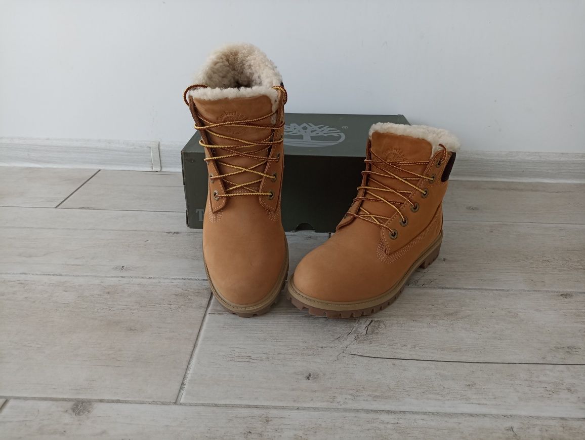 Черевики Timberland Premium Waterproof 6inch (24см) Зимові (вовна)
