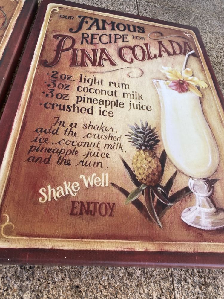 Conjunto de 2 Quadros Vintage – Margarita & Piña Colada