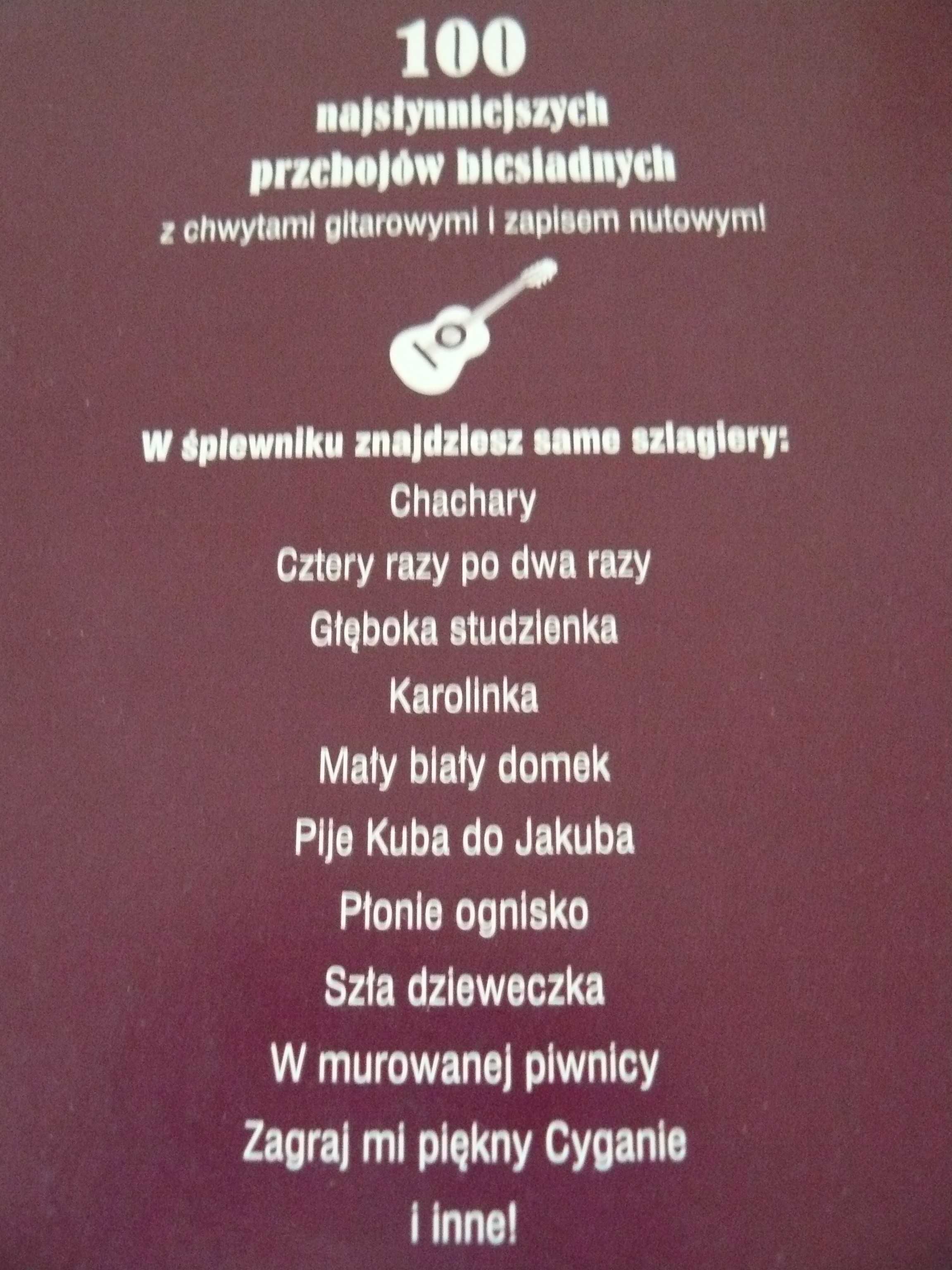 Śpiewnik przebojów biesiadnych na gitarę z nutami 203 strony