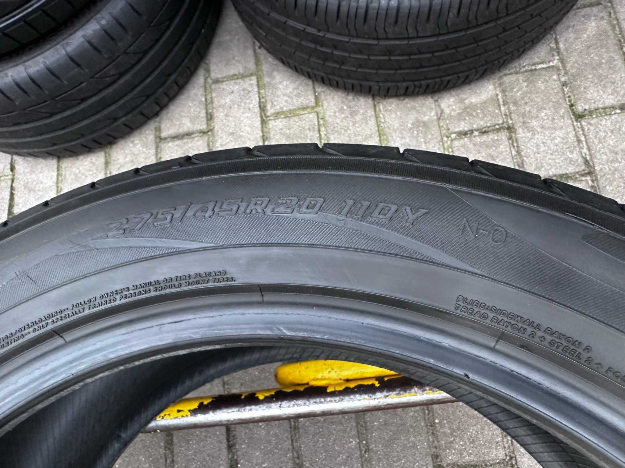 2X Opony letnie SUV 275/45R20 110Y XL YOKOHAMA ADVAN SPORT 4.5MM CAŁE
