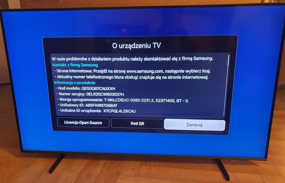 Telewizor smart Samsung QLED Q60C-50 cali na gwarancji do 07.12.2025r.