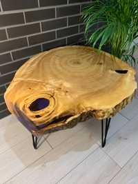 Stolik kawowy plaster drewna / żywica epoksydowa