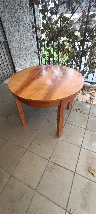 Stół okrągły rozkładany drewniany