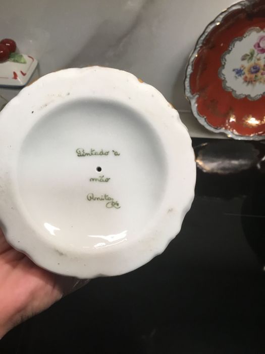 Castiçal em porcelana pintado à mão