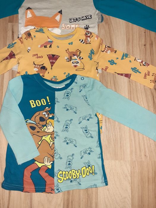 Bluzki koszulki na długi rękaw 80 cm Cars Scooby-Doo