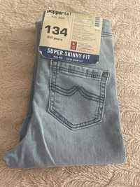 Nowe Spodnie Jeansy dziewczęce Super Skinny Fit 134 cm, 8-9 lat.