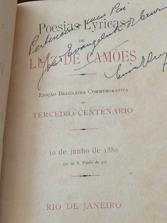 Poesias Lyricas Luiz de Camões - Commemorativa do Terceiro Centenário