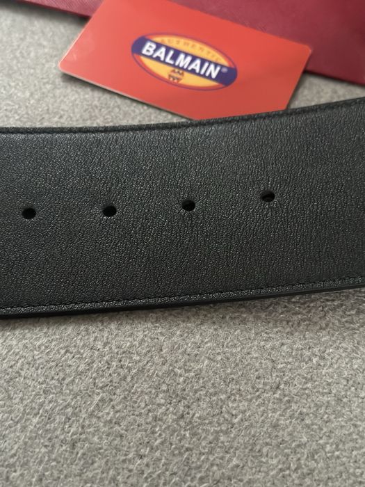 Balmain B- Pasek skórzany czarny B-BELT 95cm Nowy