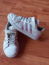 Białe buty sportowe dla dziewczynki adidasy na rzepy r. 30 Adidas