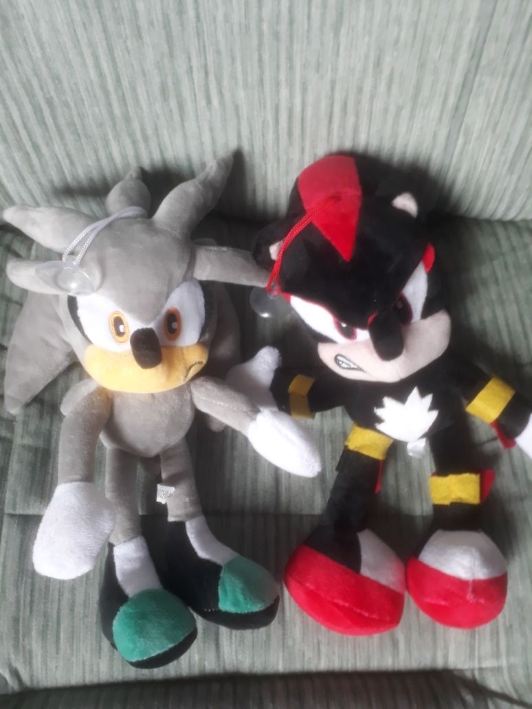 2 pluszaki Sonic: czarny i szary