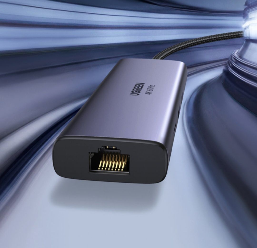 Ungreen Hub Adapter USB-C - 2x USB HDMI 4K 60Hz SD i TF USB C RJ45