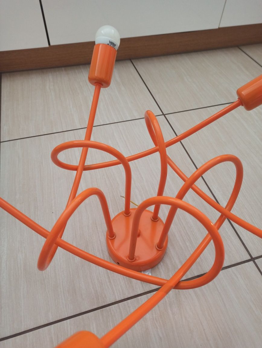 Pomarańczowa lampa loft dla dzieci żyrandol