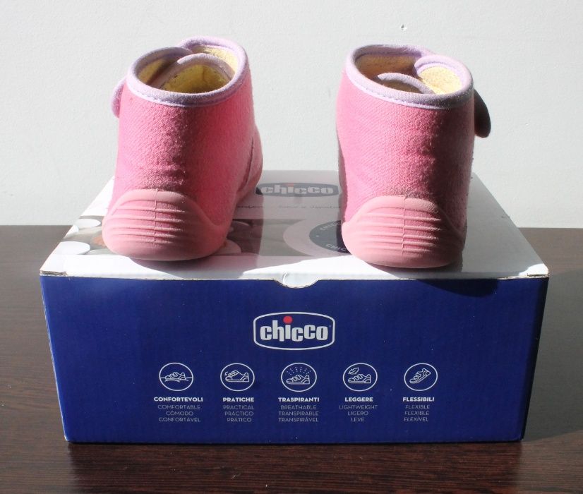 Pantufas / chinelos rosa tipo bota tamanho 27 da Flex Zone da Chicco
