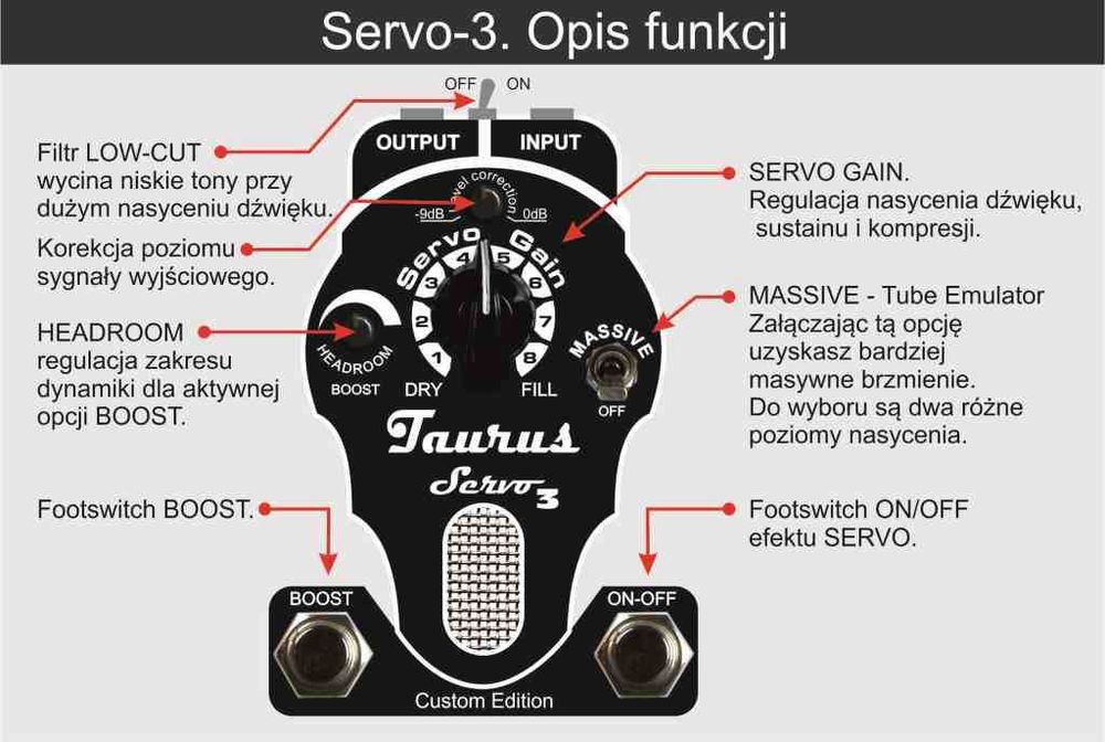 Taurus SERVO-3.Custom Tube Enhancer Bufor Sustainer Compressor Booster