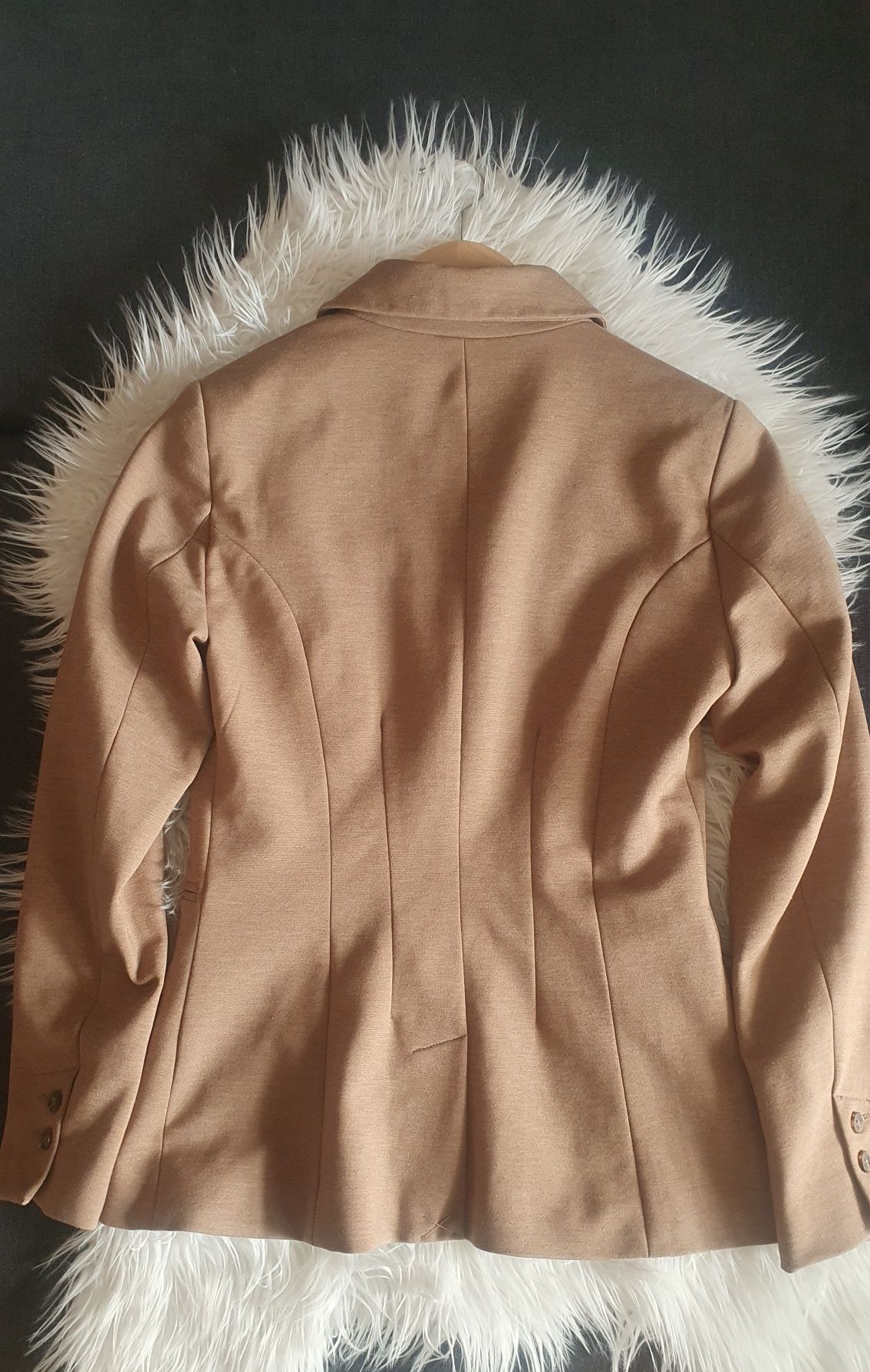 H&M jasno brązowa/beżowa marynarka stan bdb rozm. S 36