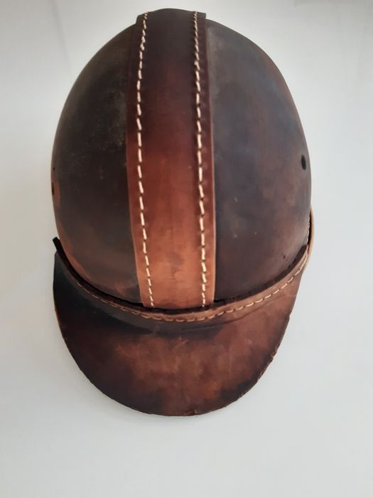 Kask zabytek górniczy skórzany oryginał PRL