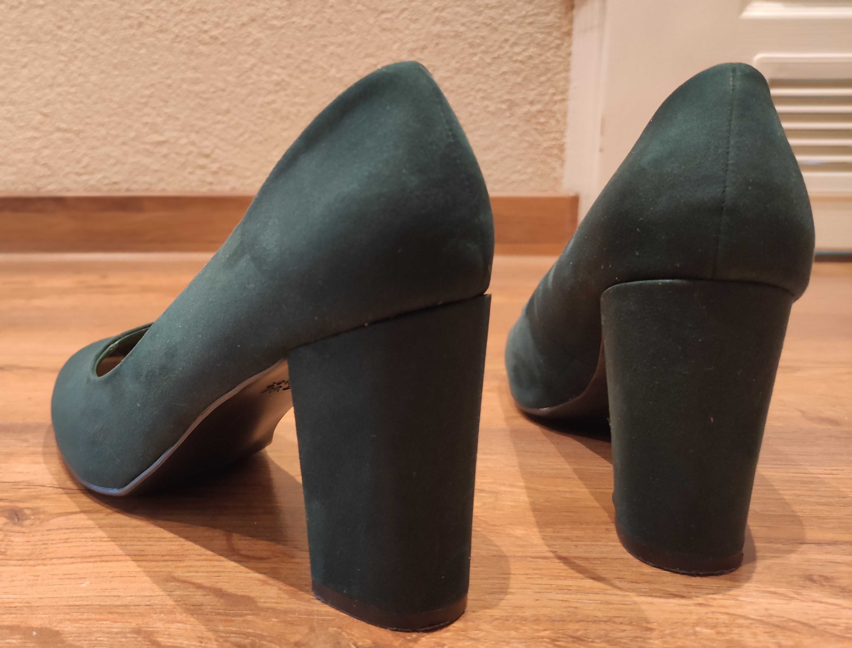 Buty wysokie na obcasie zielone rozm. 40/40,5, New Look