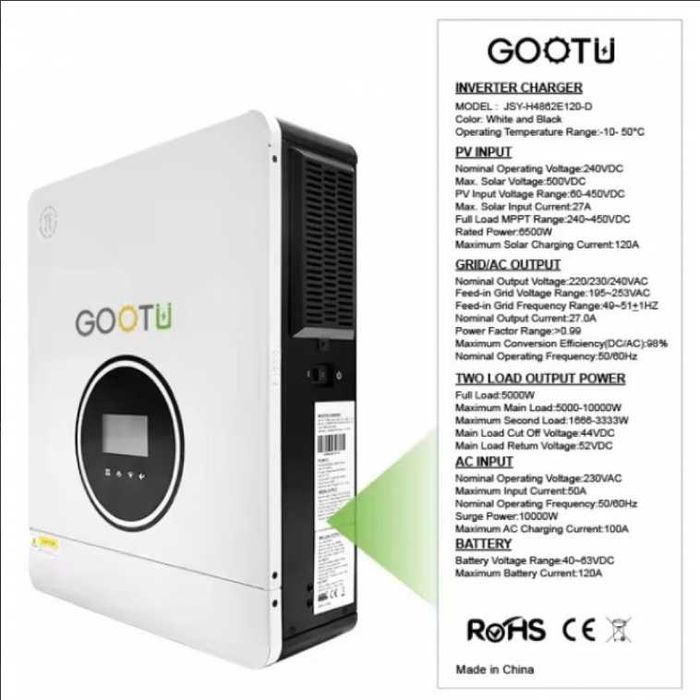 Доставка Безкоштовна  2 Акумулятора Dyness 7.2  + Інвертор 6,2 кВт