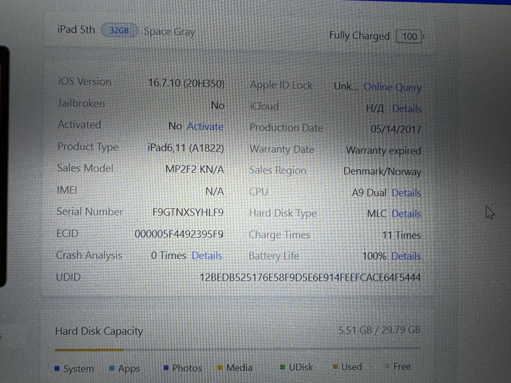 Айпад Ipad 5 32 gb 100% A1822