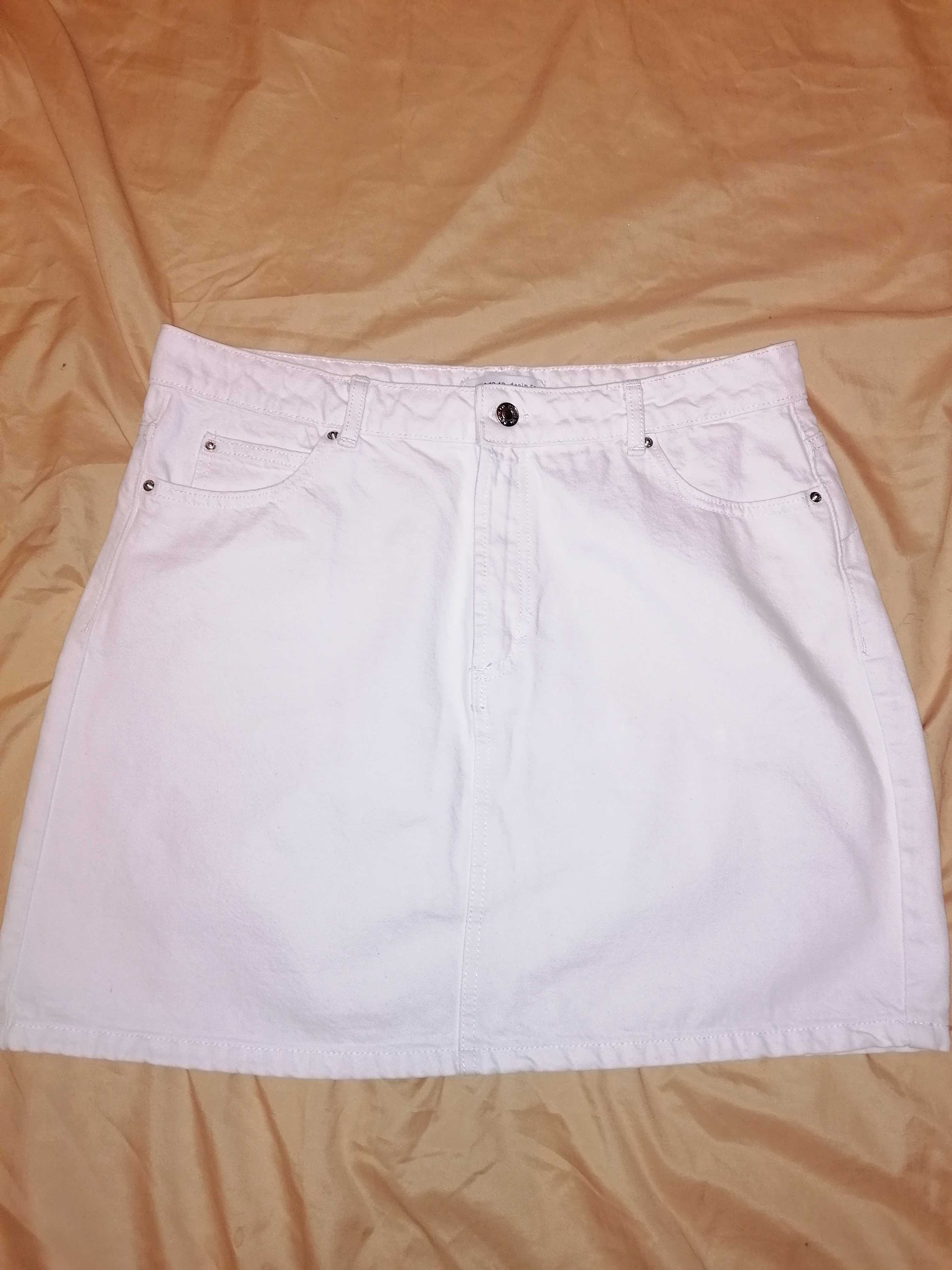 Біла джинсова міні-спідниця від Denim Co, розмір XL