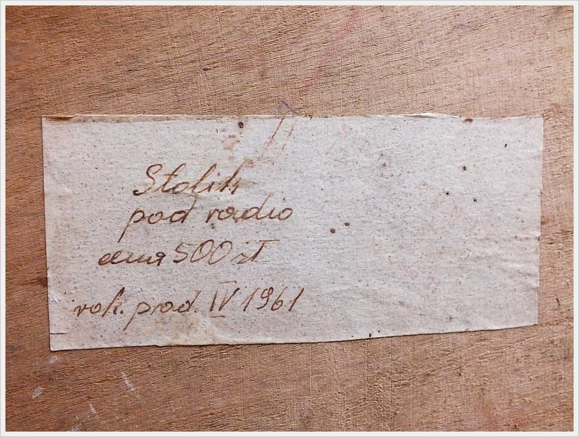 Stary stolik pod radio IV 1961r. z okresu PRL Rzadki OKAZ!!