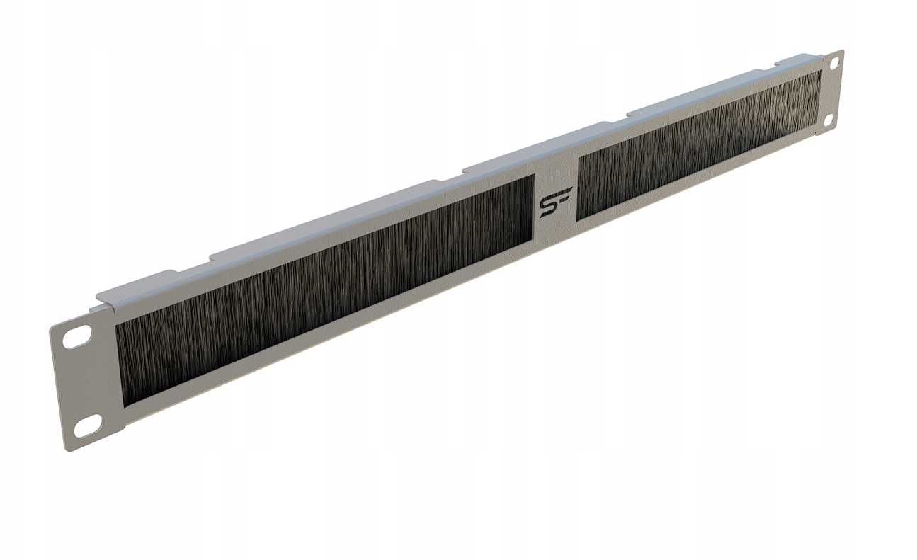 Panel Przelotowy Przepust Kablowy RACK 19" 1U Szczotka Szary Stalflex