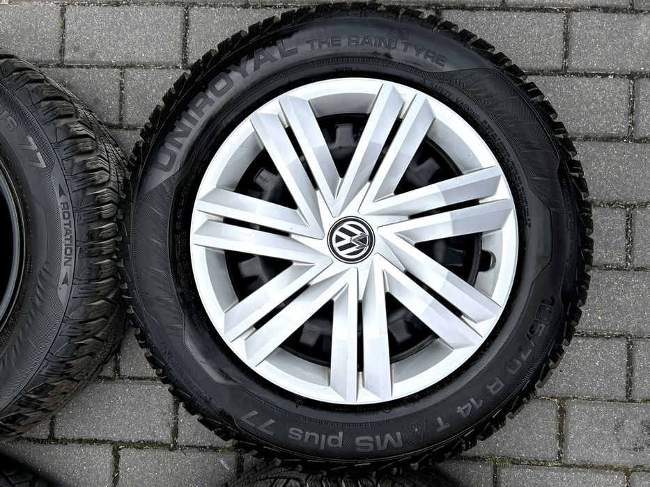 Koła (opony zimowe+felgi stalowe+kołpaki) Volkswagen/Skoda 14 cali