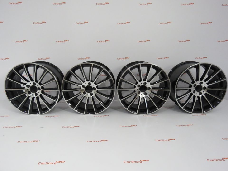 Jantes Look Mercedes Turbine 18x7.5 ET44 + 8.5 ET33 5x112 Black Machin