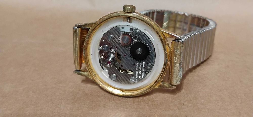 Zegarek  Męski Pratina pozłacany 17 kamieni niemiecki lata 70 Dugena