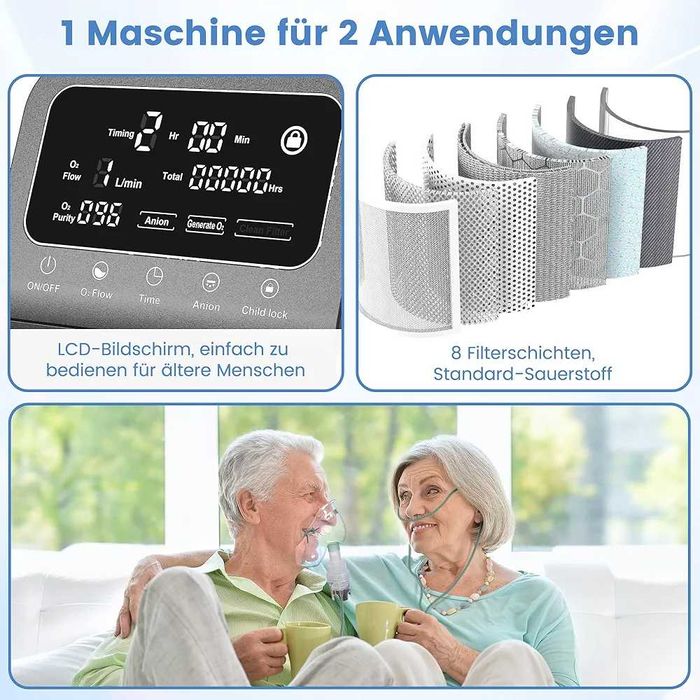 Кисневий концентратор портативний кисневий концентратор 1-9 Л