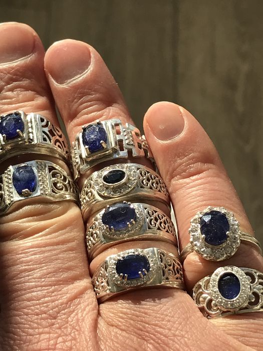 Кольца сапфир серебро